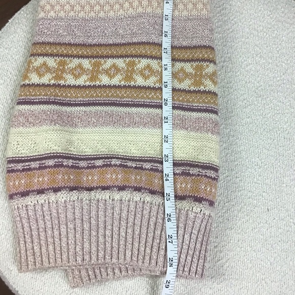 Blarney Vintage Cotton Knit Jumping Sheep Crewneck Sweater Size Large Pink/Gold - Picture 10 of 10